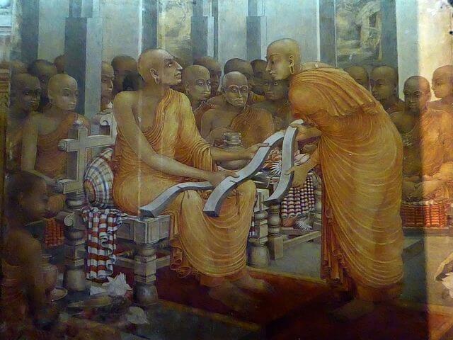 Buddhaghosa, Indian Buddhist scholar, travels to Anurādhapura, Sri Lanka
